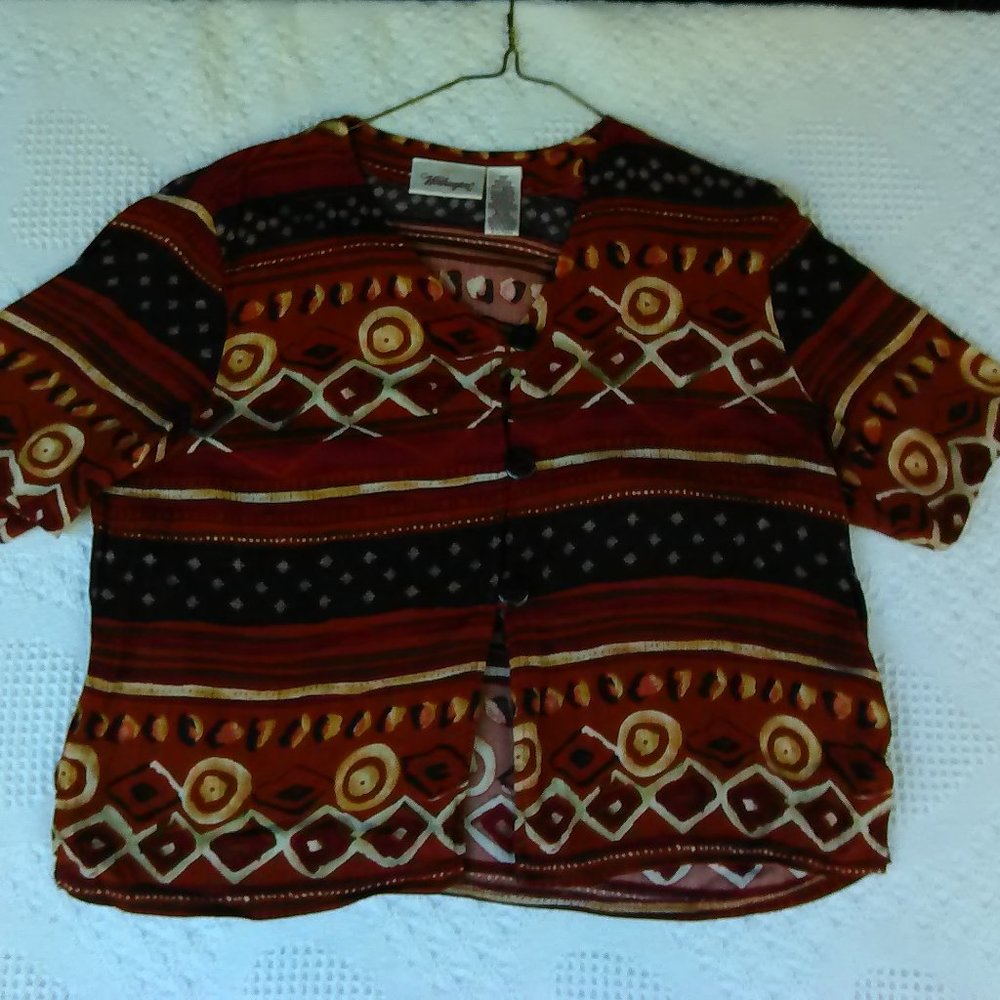 Russet color ancient Egyptian print crop top